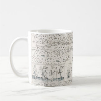 Taza De Café Carta Francesa Canadá (Quebec) por Champlain 1612