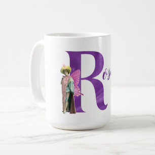 Taza De Café Carta ilustrada de Campy Purple Shimmer R
