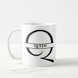 Taza De Café Carta inicial elegante personalizada Q