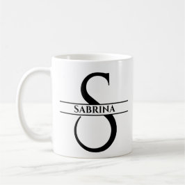 Taza De Café Carta inicial elegante personalizada S