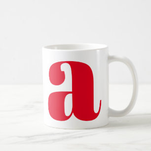 Taza De Café Carta inicial monograma moderna en rojo