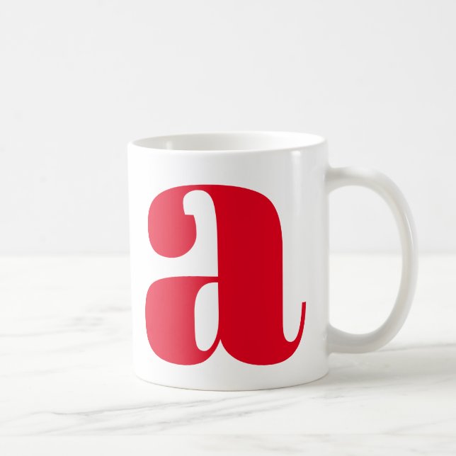 Taza De Café Carta inicial monograma moderna en rojo (Derecha)