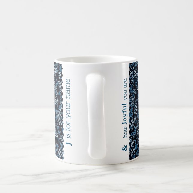 Taza De Café Carta J libertad azul y verde (Mango)