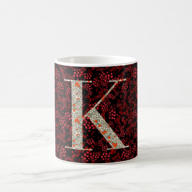 Taza De Café Carta K libertad roja y borgoña (Centro)