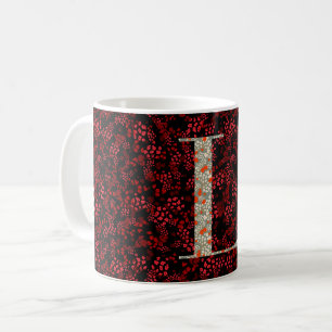 Taza De Café Carta L libertad roja y borgoña