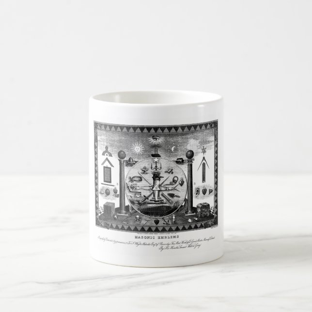 Taza De Café Carta masónica de los emblemas a partir de 1874 (Centro)