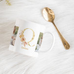 Taza De Café Carta moderna de flores de oro Q | Dos monografías<br><div class="desc">Carta moderna de flores de oro Q | Dos monografías fotográficas</div>