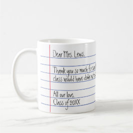 Taza De Café Carta moderna escrita a mano Gracias Profesor