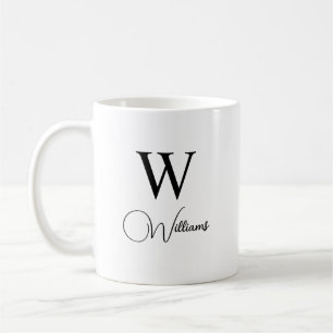 Taza De Café Carta moderna personalizada de moda monograma y no