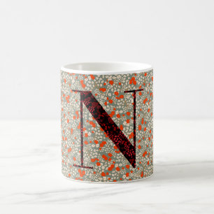 Taza De Café Carta N libertad gris y roja