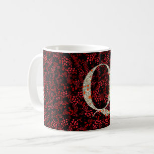Taza De Café Carta Q libertad roja y borgoña