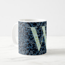Taza De Café Carta W libertad azul y verde