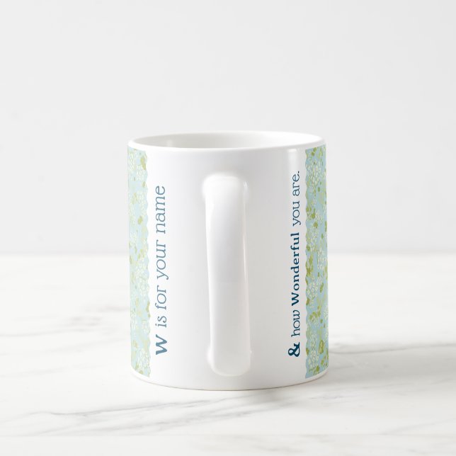 Taza De Café Carta W libertad verde claro y azul (Mango)