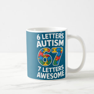 Taza De Café Cartas Autismo Impresionante 67 Conciencia Arte Gr