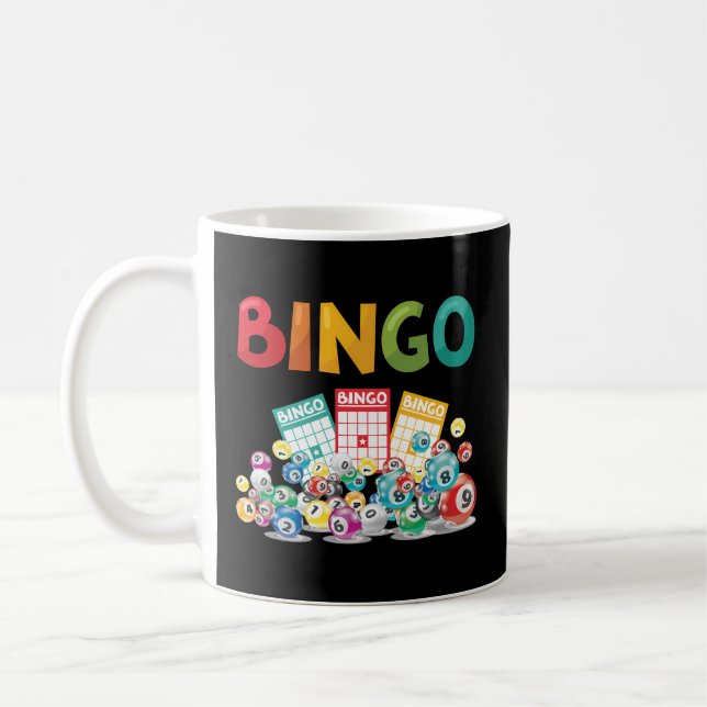 Taza De Café Cartas de Bingo Leyendo Apuestas Afortunadas (Izquierda)