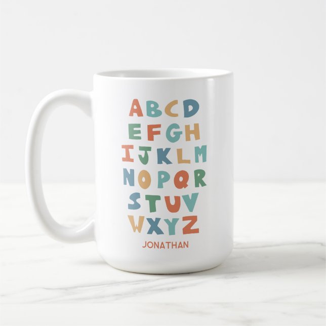 Taza De Café Cartas de clase personalizadas de alfabeto ABC mod (Izquierda)