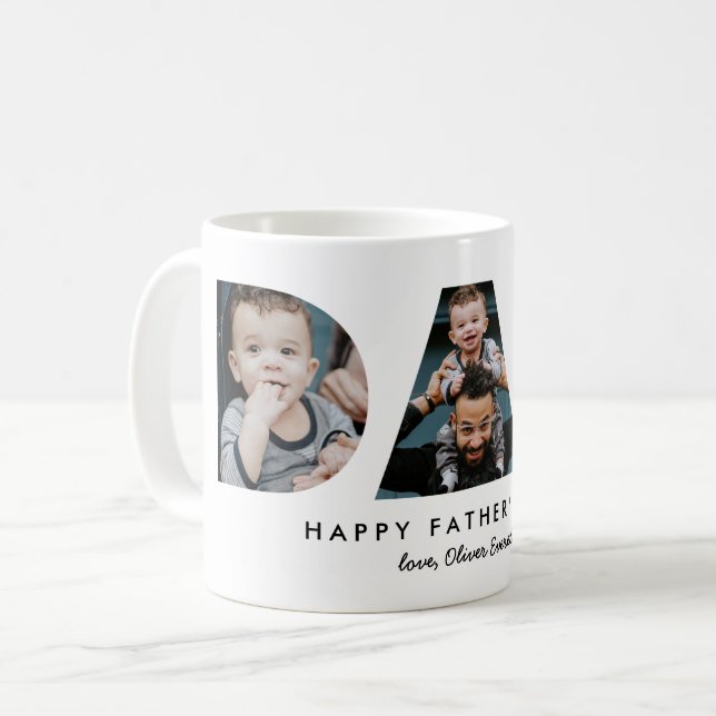 Taza De Café Cartas de fotos del Día del Padre (Anverso izquierdo)