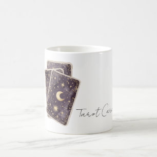 Taza De Café Cartas de Tarot de Luna Purpúrea Estrellas