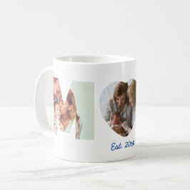 Taza De Café Cartas fotográficas de MOM Est. Fecha Primera Vez 