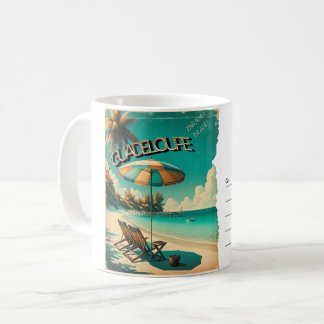 Taza De Café Carte Postale Rétro Guadeloupe Plage Exotique