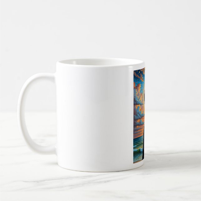 Taza De Café Cartel de Arte Celestial Skeleton Sunset (Izquierda)