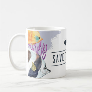 Taza De Café Cartel de Guay Save the Oceans