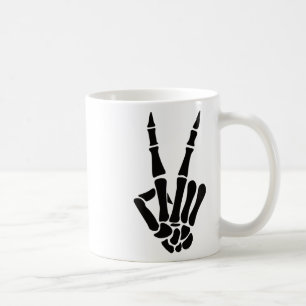 Taza De Café Cartel de la paz de mano en esqueleto Bones Hallow
