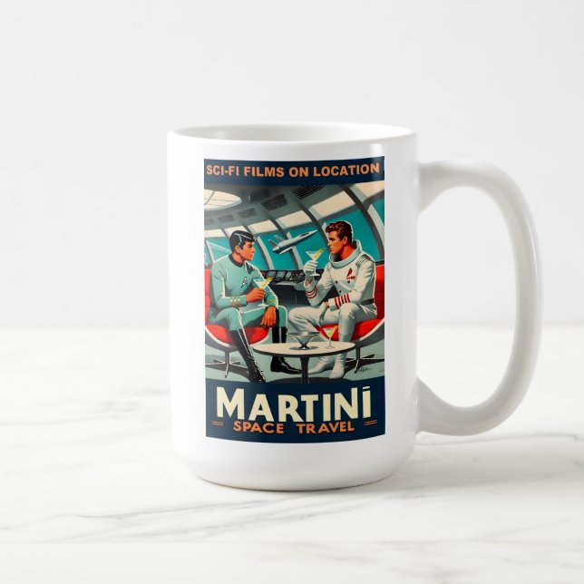 Taza De Café Cartel de Martini Space Travel sobre películas de  (Derecha)
