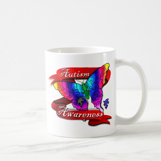 Taza De Café Cartel de sensibilización sobre el autismo (Derecha)