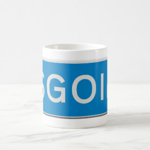 Taza De Café Cartel de tráfico SGOIL (Escuela en gaélico escocé