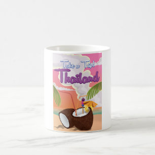 Taza De Café cartel de vacaciones en la playa de Tailandia