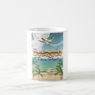 Taza De Café Cartel de viaje a Bermudas en avión