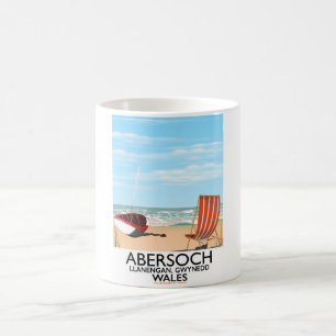 Taza De Café Cartel de viaje de Abersoch Llanengan en Gwynedd, 