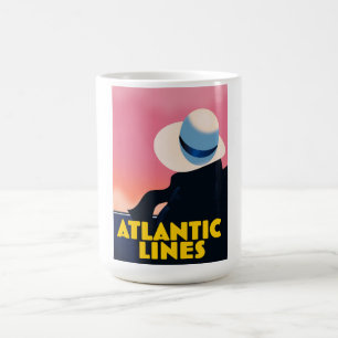 Taza De Café Cartel de viaje de Atlantic Lines Cruise Liner