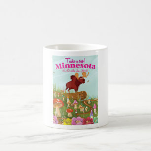 Taza De Café Cartel de viaje de dibujos animados de Minnesota