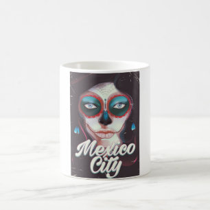 Taza De Café Cartel de viaje Día de Muertos Ciudad de México