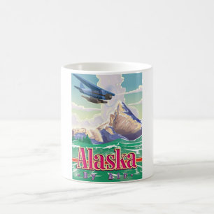 Taza De Café Cartel de viaje vintage de Alaska EE. UU.