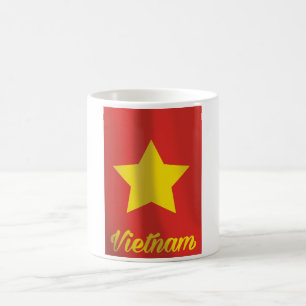 Taza De Café cartel de viaje vintage de la bandera de Vietnam