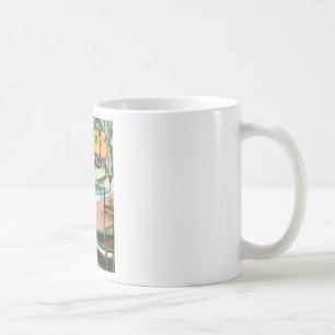 Taza De Café Cartel de viaje vintage de Lagos, Nigeria