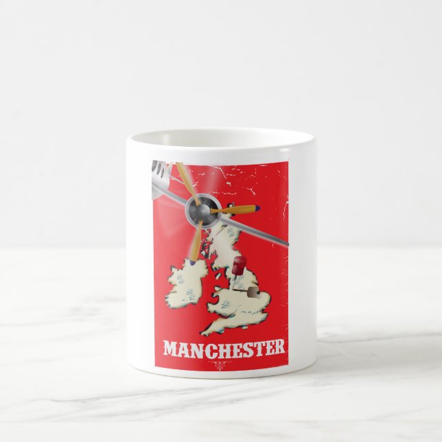 Taza De Café Cartel de viaje vintage de Mánchester (Centro)