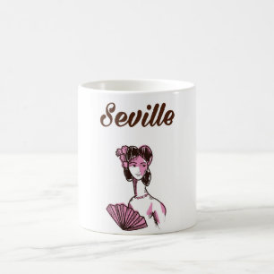 Taza De Café Cartel de viaje vintage de Sevilla España