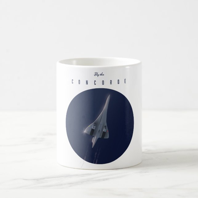 Taza De Café Cartel de viaje Vuela en Concorde (Centro)