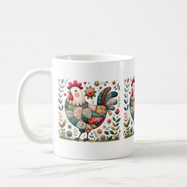 Taza De Café Cartel folclórico con acentos florales (Izquierda)