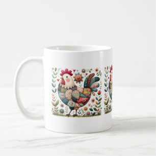 Taza De Café Cartel folclórico con acentos florales