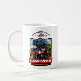Taza De Café Cartel Retro de la Locomotora de Vapor Flying Scot