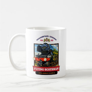 Taza De Café Cartel Retro de la Locomotora de Vapor Flying Scot