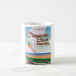 Taza De Café Cartel vintage de viaje a Clearwater Beach, Florid