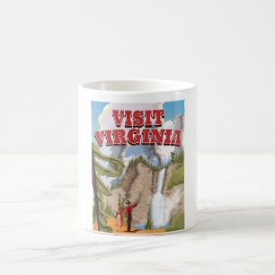 Taza De Café Cartel vintage de viaje del estado de Virginia