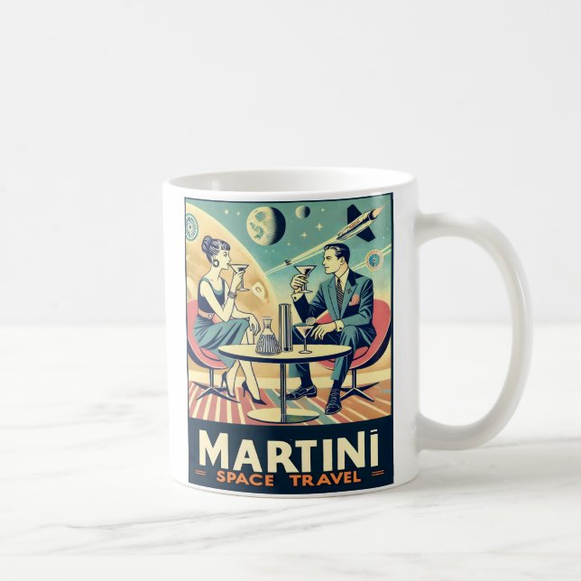 Taza De Café Carteles de viajes espaciales de Martini (Derecha)