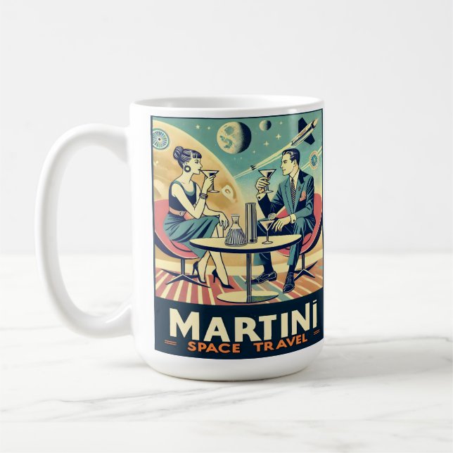 Taza De Café Carteles de viajes espaciales de Martini (Izquierda)